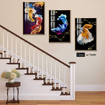 Alternative view of Tranh cá nghệ thuật | Bộ 3 tranh treo cầu thang | Mã T0265 | Oca