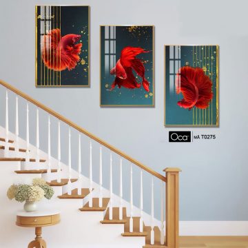 Alternative view of Cá nghệ thuật | Bộ 3 tranh treo cầu thang | Mã T0275 | Oca