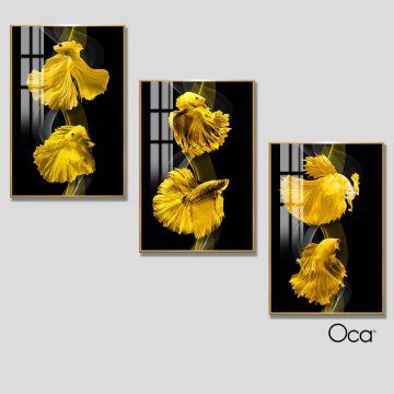 Cá nghệ thuật | Bộ 3 tranh treo cầu thang | Mã T0276 | Oca