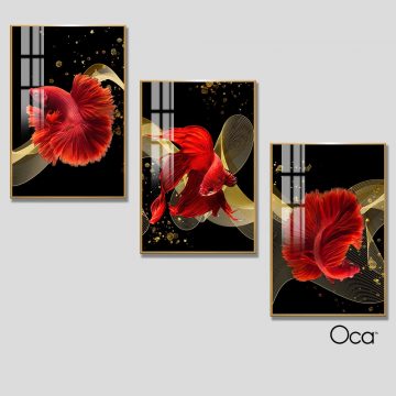 Cá nghệ thuật | Bộ 3 tranh treo cầu thang | Mã T0277 | OCa