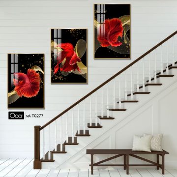 Alternative view of Cá nghệ thuật | Bộ 3 tranh treo cầu thang | Mã T0277 | OCa