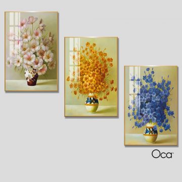 Bình hoa dại | Bộ 3 tranh treo cầu thang | Mã T0320 | Oca