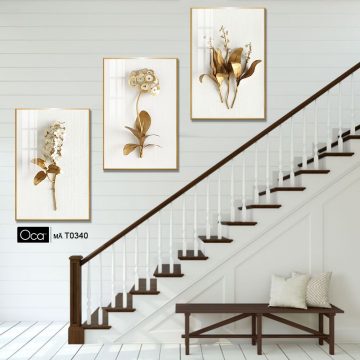 Alternative view of Nhanh mộc lan | Bộ 3 tranh treo cầu thang | Mã T0340 | Oca