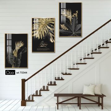 Alternative view of Lá nghệ thuật | Bộ 3 tranh treo cầu thang | Mã T0344 | Oca