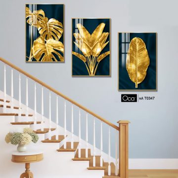 Alternative view of Lá nghệ thuật | Bộ 3 tranh treo cầu thang | Mã T0347 | Oca