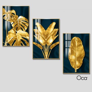 Lá nghệ thuật | Bộ 3 tranh treo cầu thang | Mã T0347 | Oca