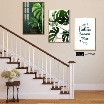Alternative view of Lá nghệ thuật | Bộ 3 tranh treo cầu thang | Mã T0348 | Oca