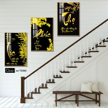 Alternative view of Phúc - Lộc - Thọ | Bộ 3 tranh treo cầu thang | Mã T0360 | Oca