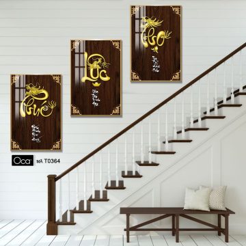 Alternative view of Phúc - Lộc - Thọ | Bộ 3 tranh treo cầu thang | Mã T0364 | Oca