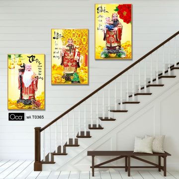 Alternative view of Phúc - Lộc - Thọ | Bộ 3 tranh treo cầu thang | Mã T0365 | Oca