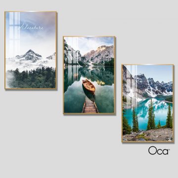 Núi rừng châu âu | Bộ 3 tranh treo cầu thang | Mã T0367 | Oca