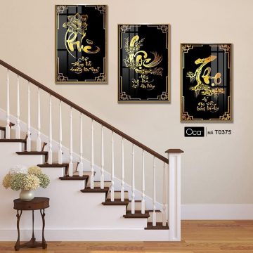 Alternative view of Phúc - Lộc - Thọ | KHUNG NHÔM cao cấp | Treo cầu thang | Mã T0375 | Oca