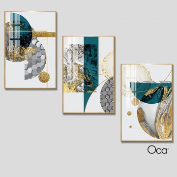 Tranh trừu tượng | Bộ 3 tranh treo cầu thang | Mã T0381 | Oca