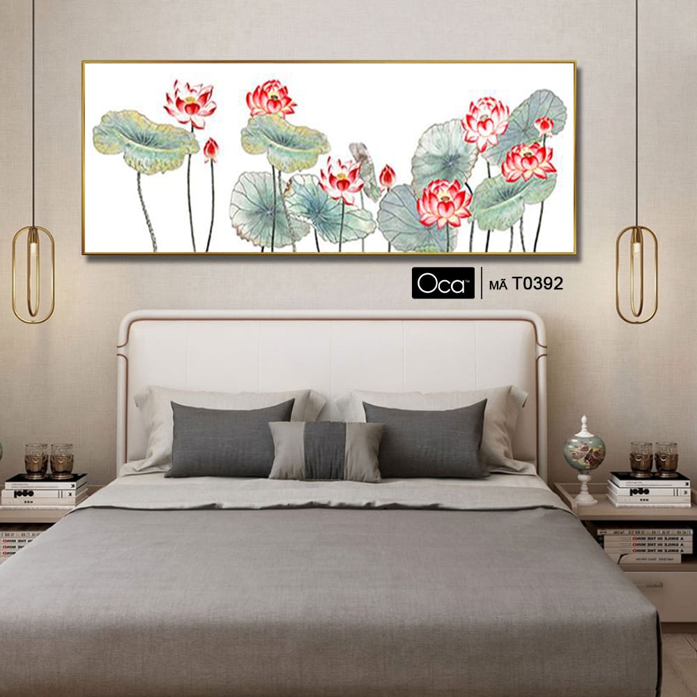Hoa sen hồng | Tranh KHUNG NHÔM cao cấp | Treo phòng ngủ | Mã T0392 | Oca - Ảnh 3