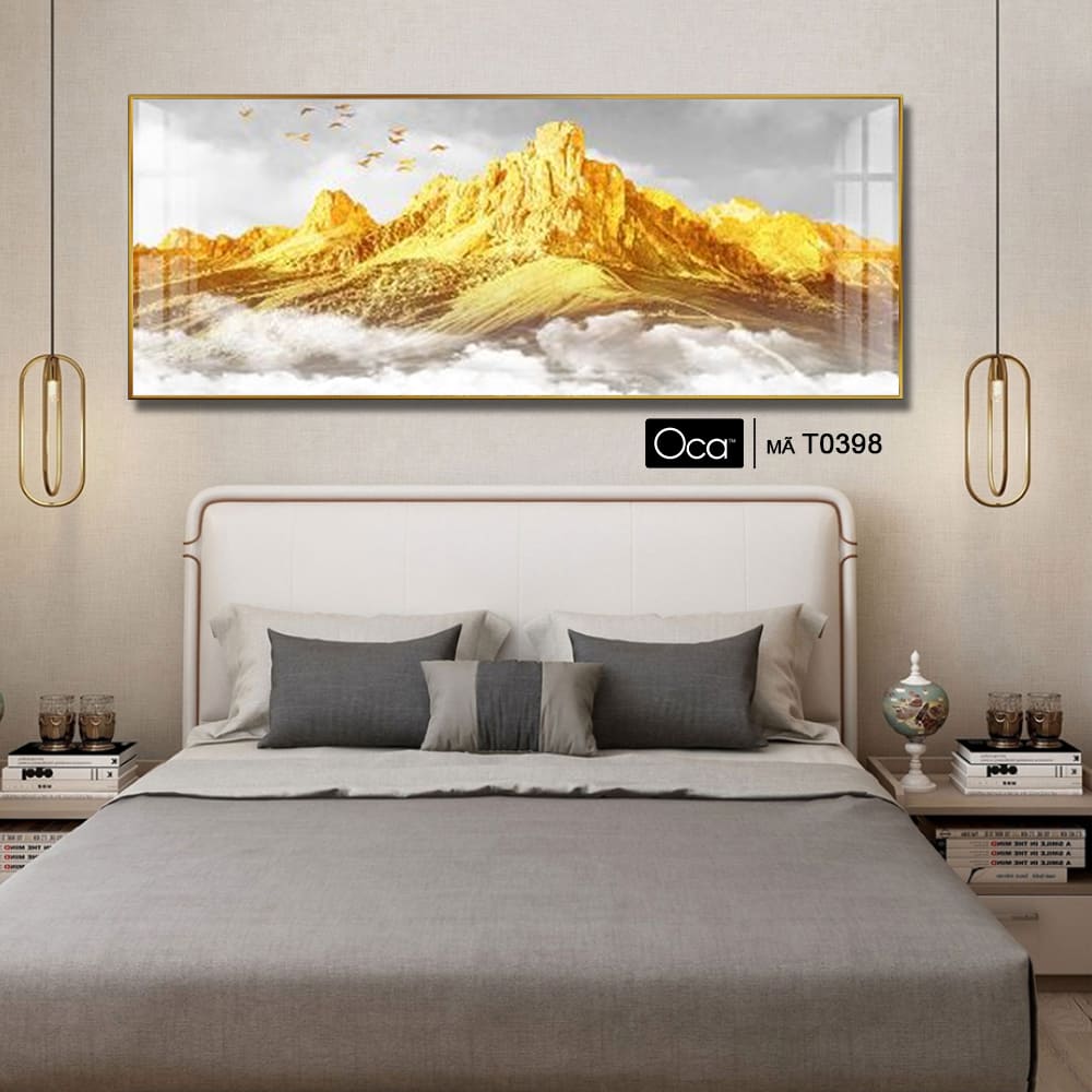 Phong cảnh núi vàng | Tranh treo phòng ngủ | Mã T0398 | Oca - Ảnh 4
