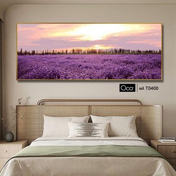 Alternative view of Cánh đồng hoa lavender | Tranh KHUNG NHÔM cao cấp | Treo phòng ngủ | Mã T0400 | OCa