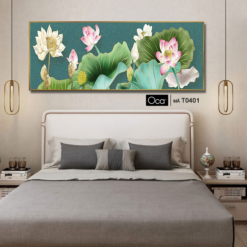 Hoa sen trong đầm | Tranh treo phòng ngủ | Mã T0401 | Oca - Ảnh 4
