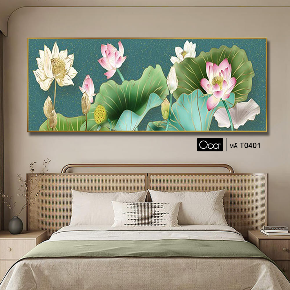 Hoa sen trong đầm | Tranh treo phòng ngủ | Mã T0401 | Oca - Ảnh 2