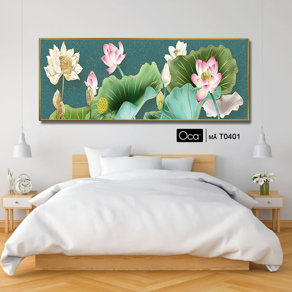 Hoa sen trong đầm | Tranh treo phòng ngủ | Mã T0401 | Oca - Ảnh 3