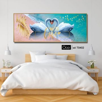 Alternative view of Đôi thiên nga uyên ương | Tranh treo phòng ngủ | Mã T0402 | Oca