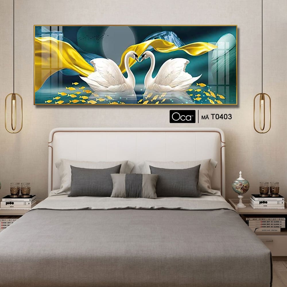 Đôi thiên nga uyên ương | Tranh treo phòng ngủ | Mã T0403 | Oca - Ảnh 4