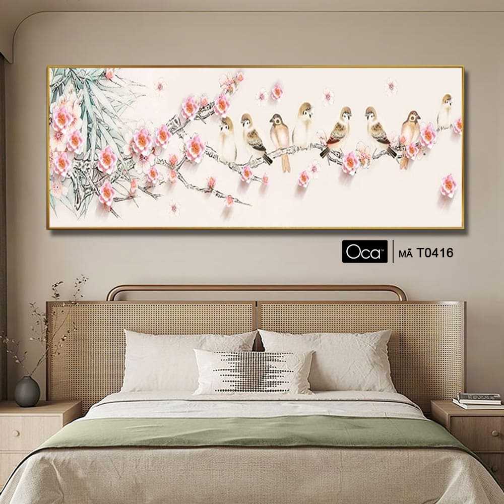 Phong cảnh mùa xuân | Tranh treo phòng ngủ | Mã T0416 | Oca - Ảnh 3