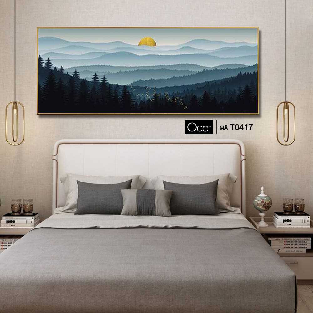 Phong cảnh bình minh trên núi | Tranh treo phòng ngủ | Mã T0417 | Oca - Ảnh 3