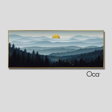 Phong cảnh bình minh trên núi | Tranh treo phòng ngủ | Mã T0417 | Oca