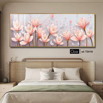 Alternative view of Khóm hoa mộc lan | Tranh KHUNG NHÔM cao cấp | Treo phòng ngủ | Mã T0418 | Oca