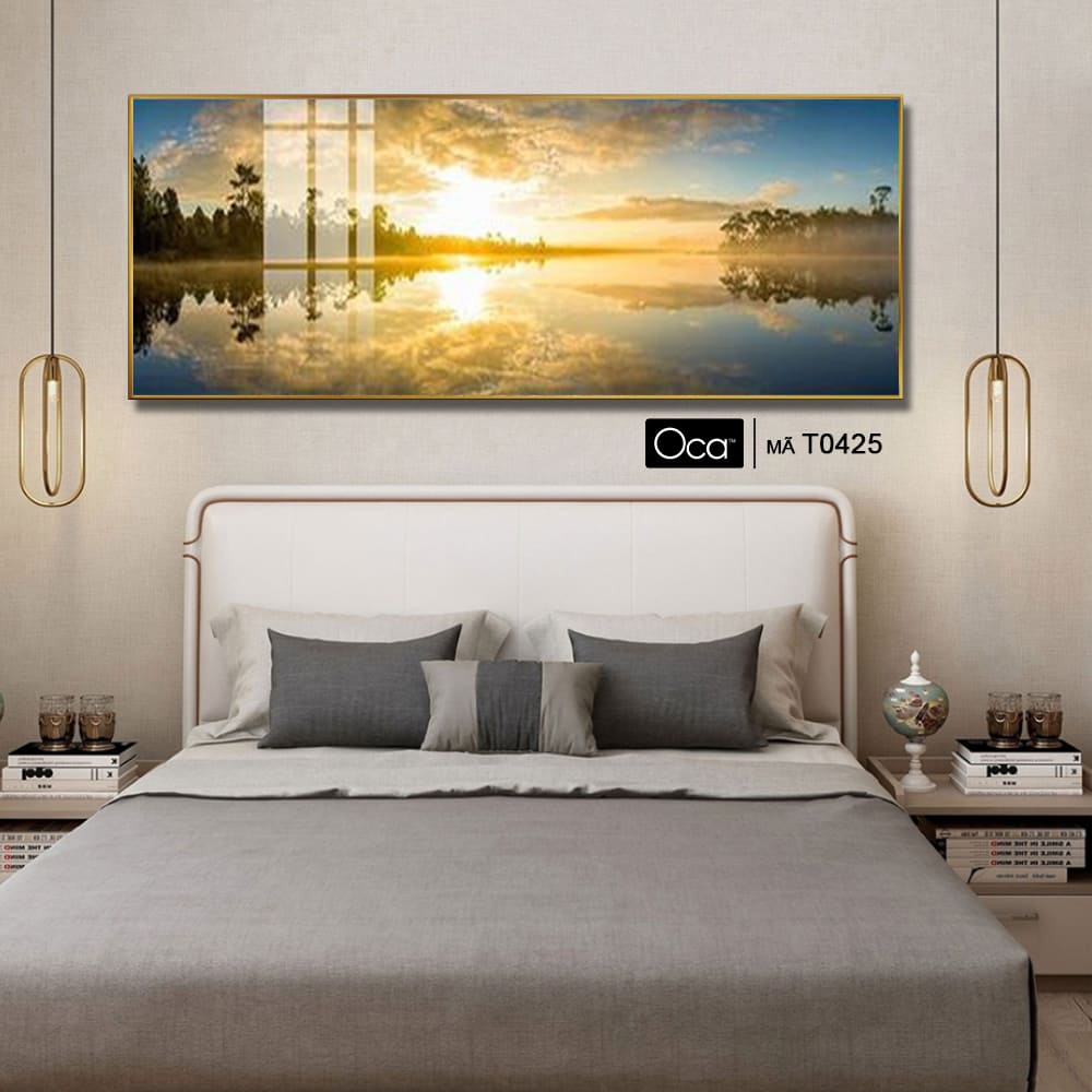 Hoàng hôn trên mặt hồ | Tranh treo phòng ngủ | Mã T0425 | Oca - Ảnh 2