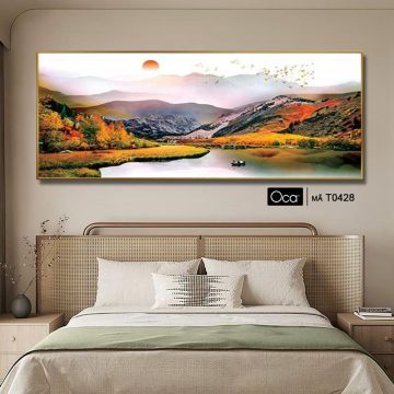 Alternative view of Bình minh trên mặt hồ | Tranh treo phòng ngủ | Mã T0428 | Oca