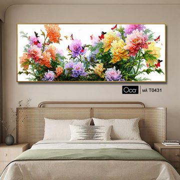 Alternative view of Khóm hoa thược dược | Tranh treo phòng ngủ | Mã T0431 | Oca
