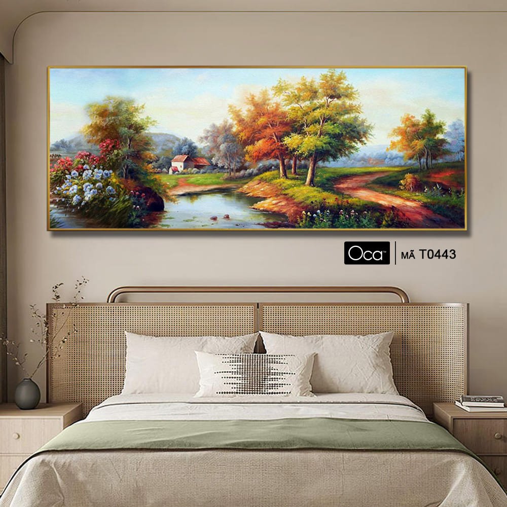Phong cảnh làng quê | Tranh treo phòng ngủ | Mã T0443 | Oca - Ảnh 4