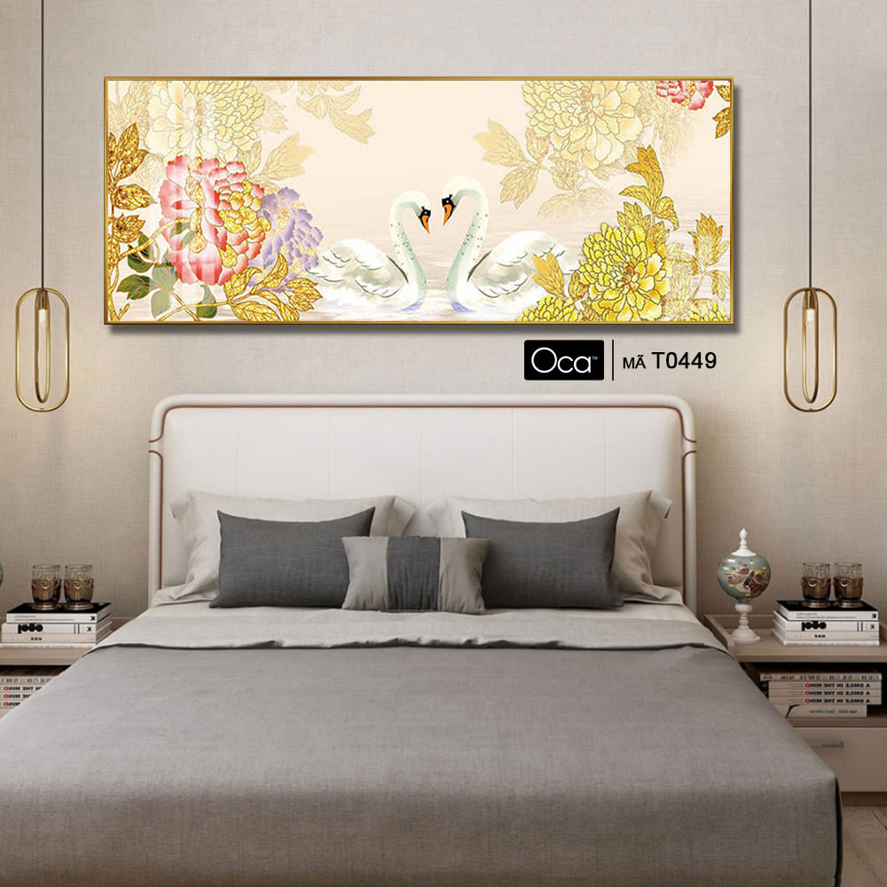 Đôi thiên nga uyên ương | Tranh treo phòng ngủ | Mã T0449 | Oca - Ảnh 4