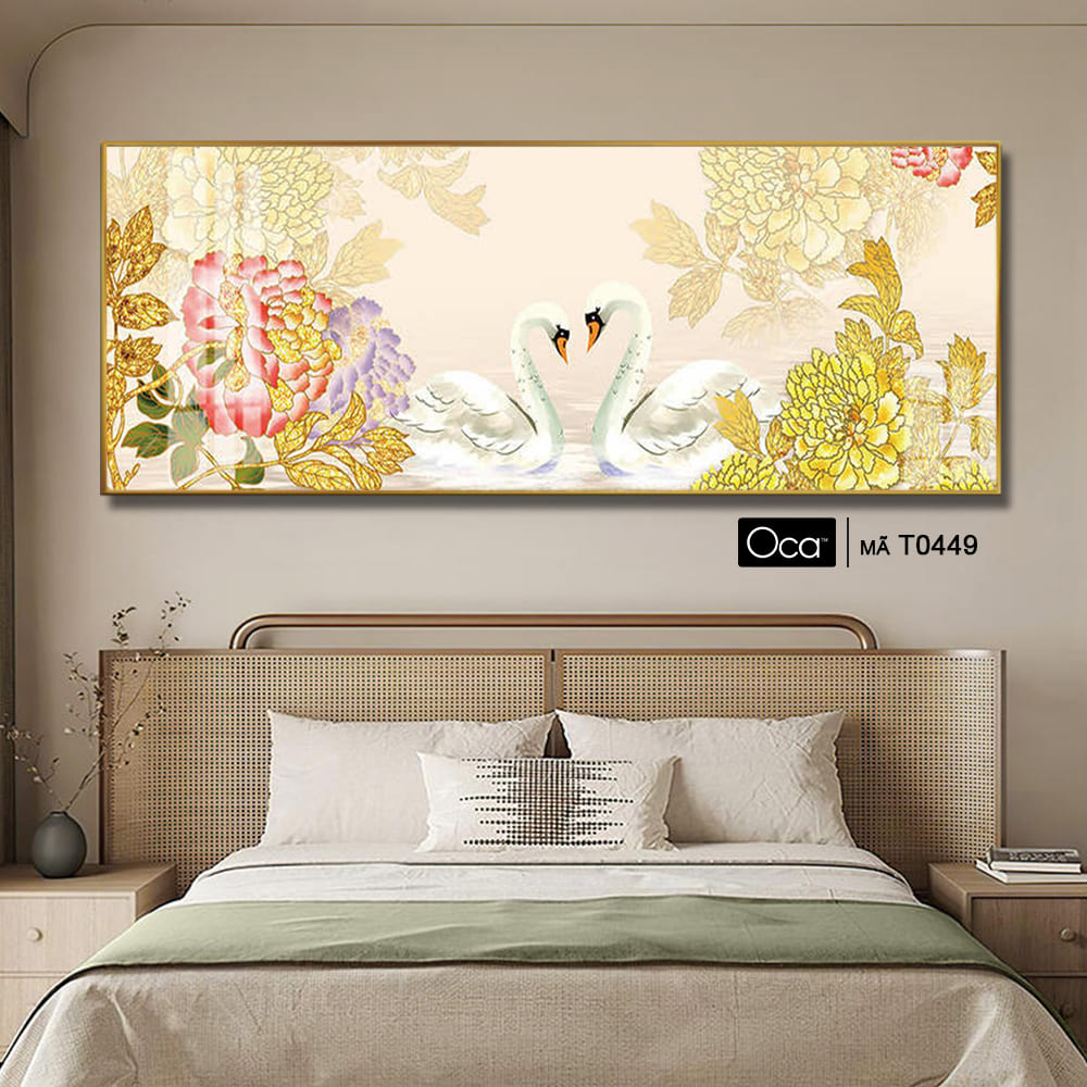 Đôi thiên nga uyên ương | Tranh treo phòng ngủ | Mã T0449 | Oca - Ảnh 2