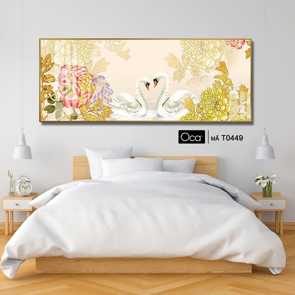 Đôi thiên nga uyên ương | Tranh treo phòng ngủ | Mã T0449 | Oca - Ảnh 3