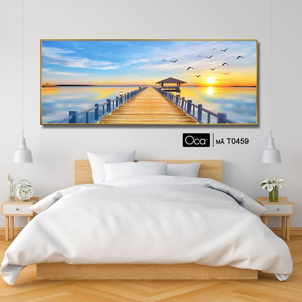 Chiều hoàng hôn trên biển | Tranh treo phòng ngủ | Mã T0459 | Oca - Ảnh 4