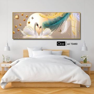 Alternative view of Đôi thiên nga uyên ương | Tranh treo phòng ngủ | Mã T0460 | Oca