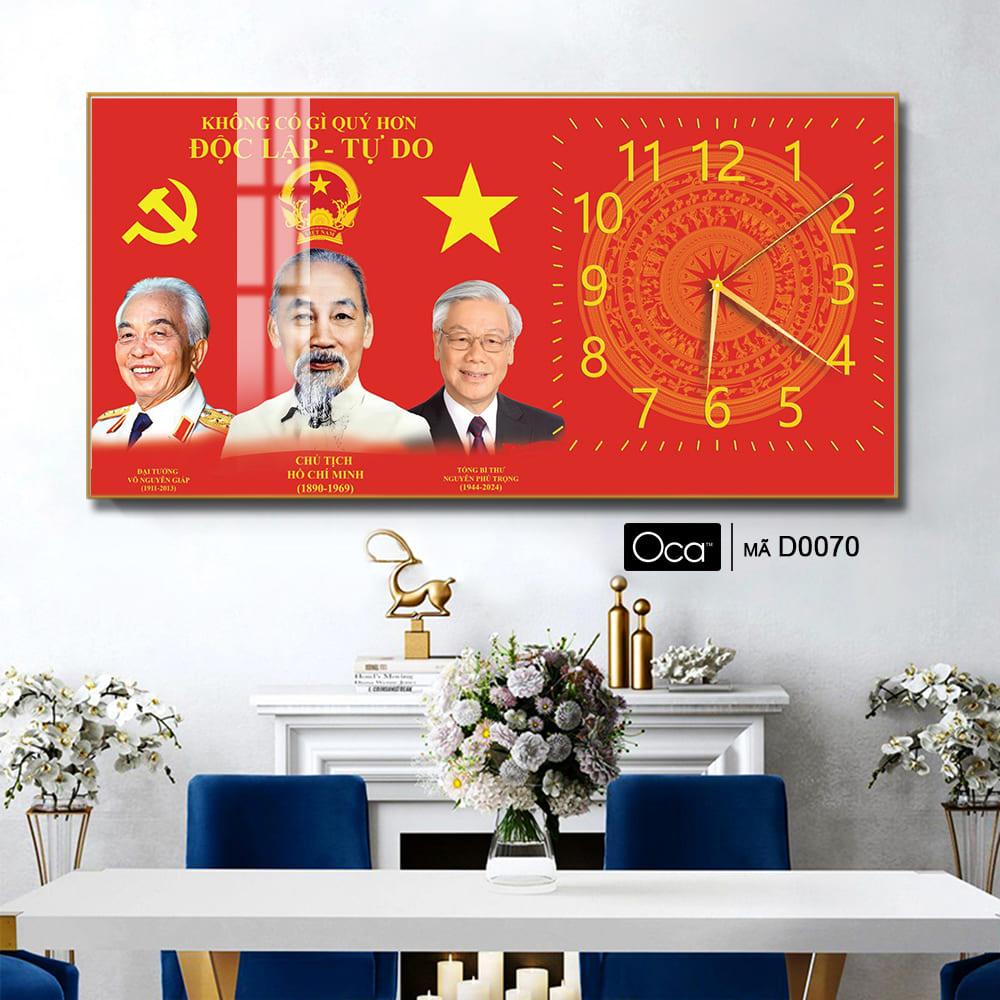 Đồng hồ Bác Hồ – Bác Giáp – Bác Trọng | Mã D0070 | Xưởng sản xuất Oca - Ảnh 2