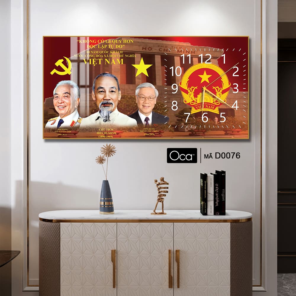 Đồng hồ Bác Hồ – Bác Giáp – Bác Trọng | Mã D0076 | Xưởng sản xuất Oca - Ảnh 4