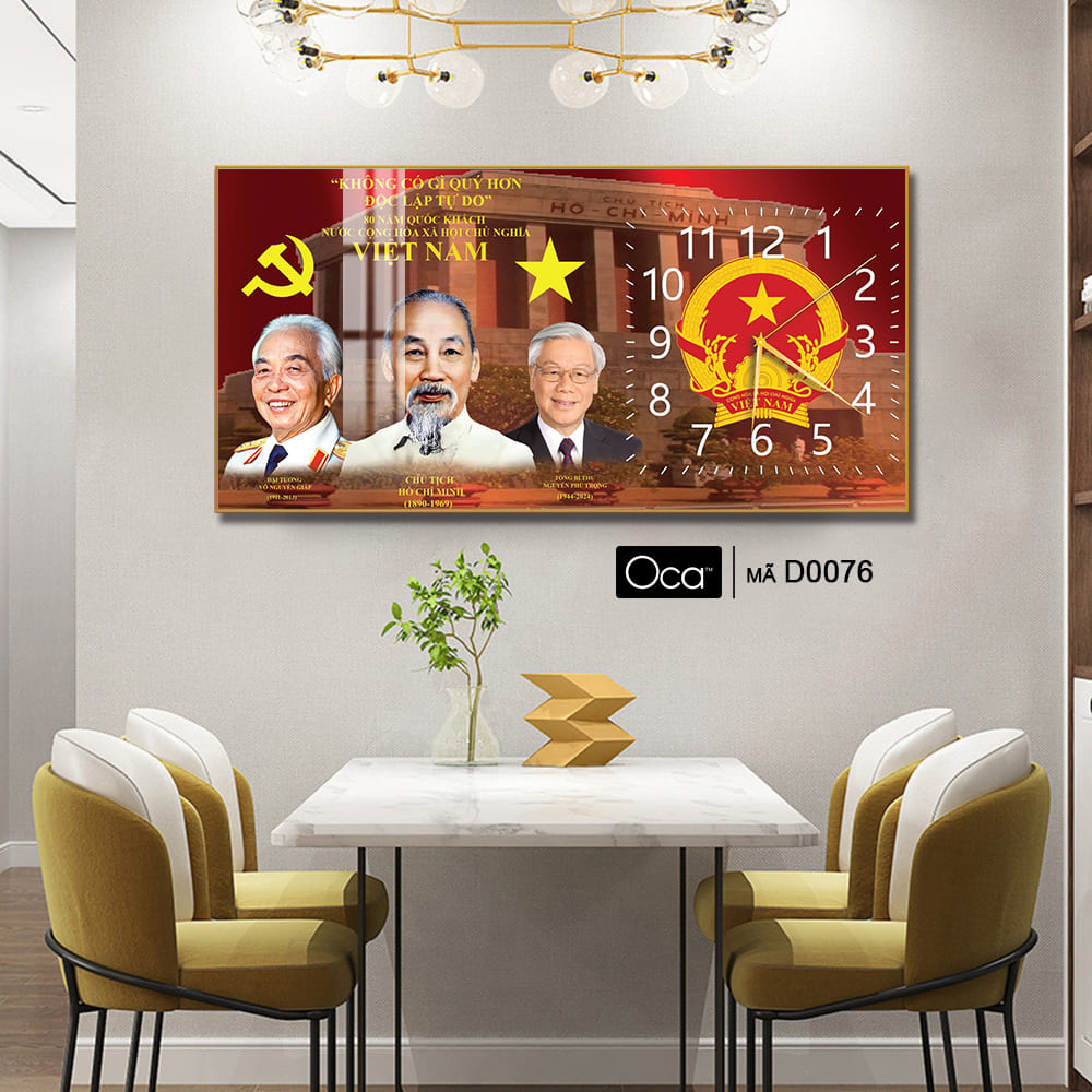 Đồng hồ Bác Hồ – Bác Giáp – Bác Trọng | Mã D0076 | Xưởng sản xuất Oca - Ảnh 3