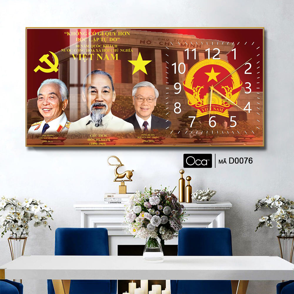 Đồng hồ Bác Hồ – Bác Giáp – Bác Trọng | Mã D0076 | Xưởng sản xuất Oca - Ảnh 2