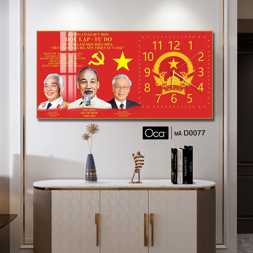 Đồng hồ Bác Hồ – Bác Giáp – Bác Trọng | Mã D0077 | Xưởng sản xuất Oca - Ảnh 4