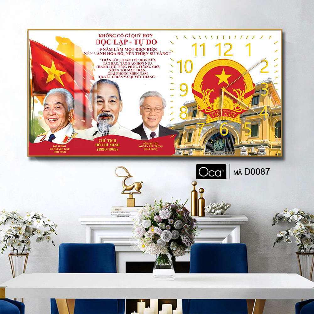 Đồng hồ Bác Hồ – Bác Giáp – Bác Trọng | Mã D0087 | Xưởng sản xuất Oca - Ảnh 3