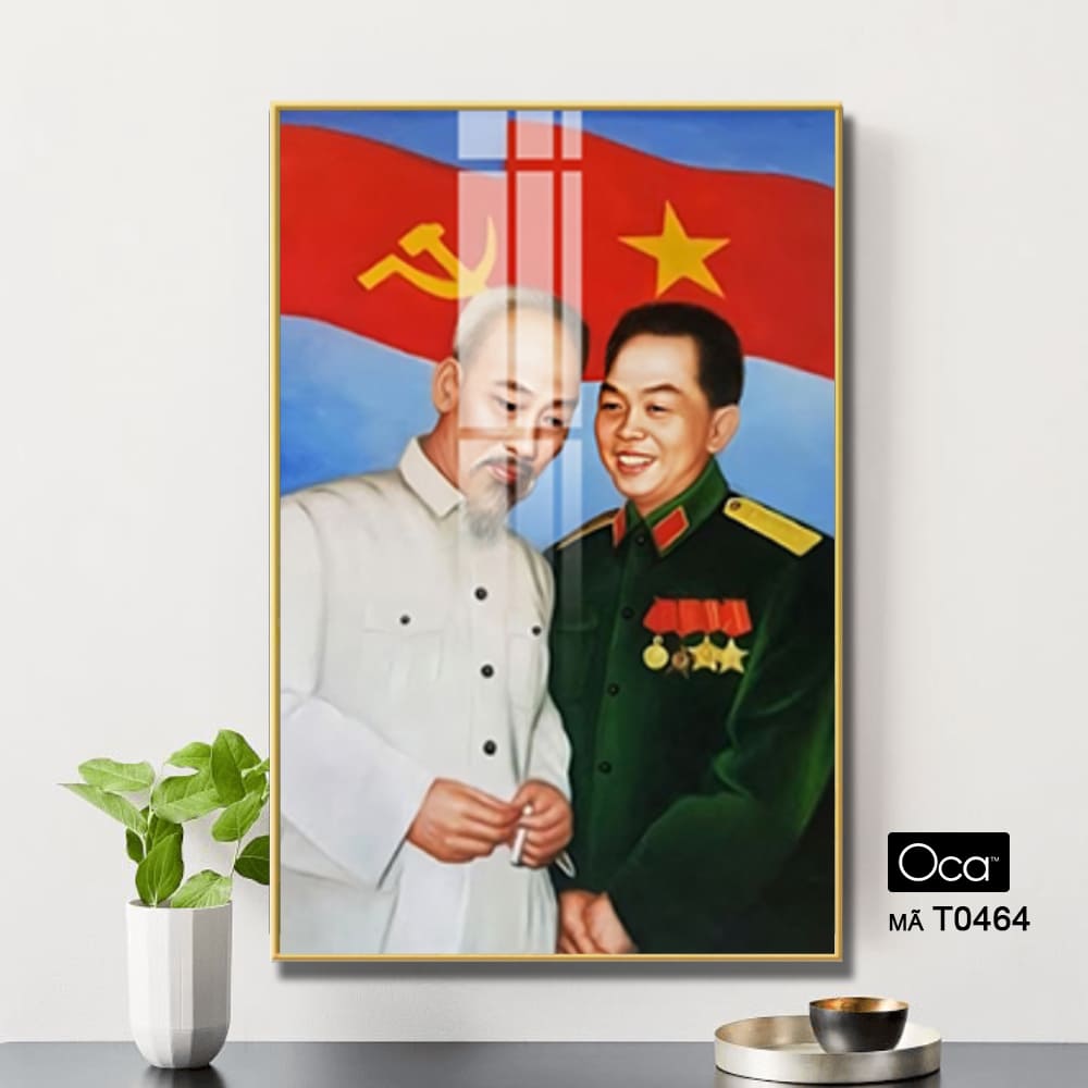 Tấm tranh Bác Hồ - Bác Giáp | Khung hợp kim cao cấp | Mã T0464 | Oca - Ảnh 2
