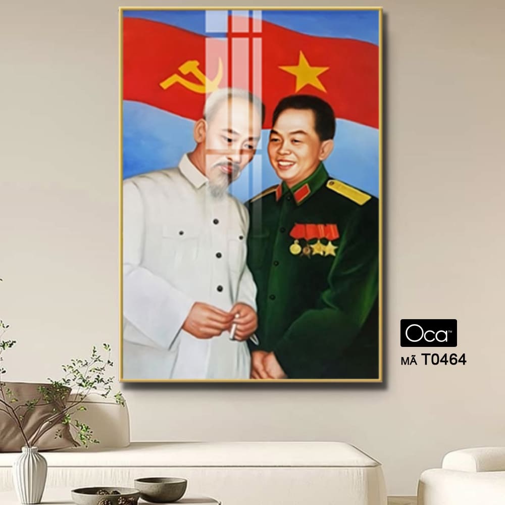 Tấm tranh Bác Hồ - Bác Giáp | Khung hợp kim cao cấp | Mã T0464 | Oca - Ảnh 3