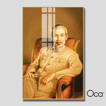 Bức Tranh Chủ tịch Hồ Chí Minh | Khung hợp kim cao cấp | Mã T0465 | Oca