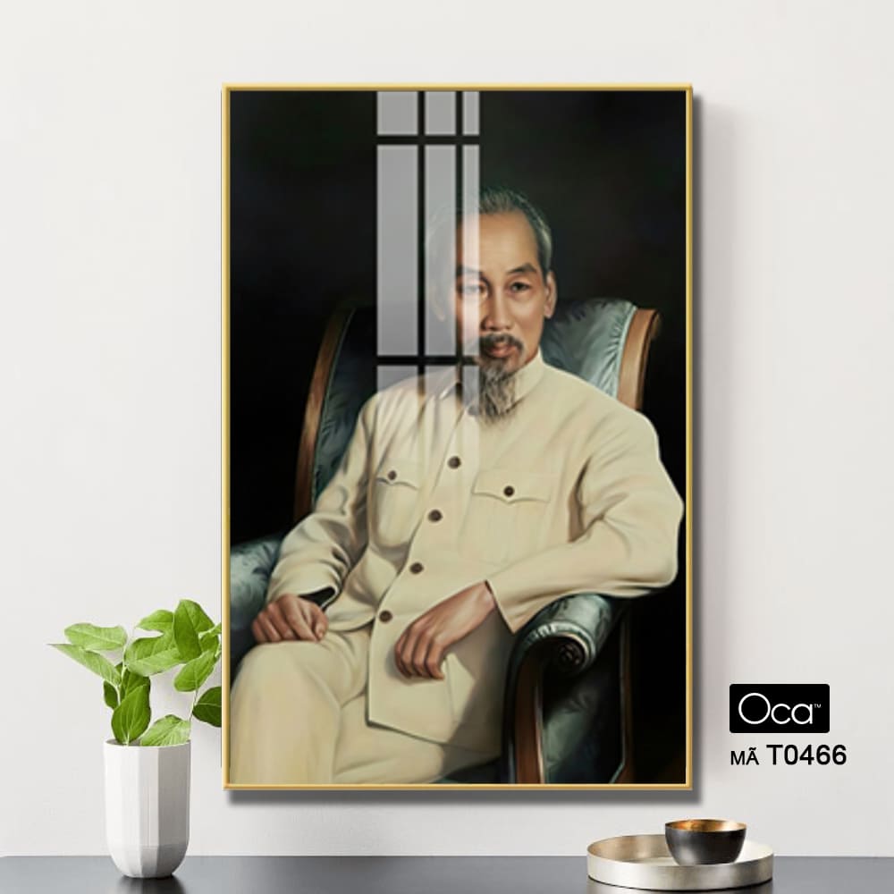 Bức Tranh Chủ tịch Hồ Chí Minh | Khung hợp kim cao cấp | Mã T0466 | Oca - Ảnh 4