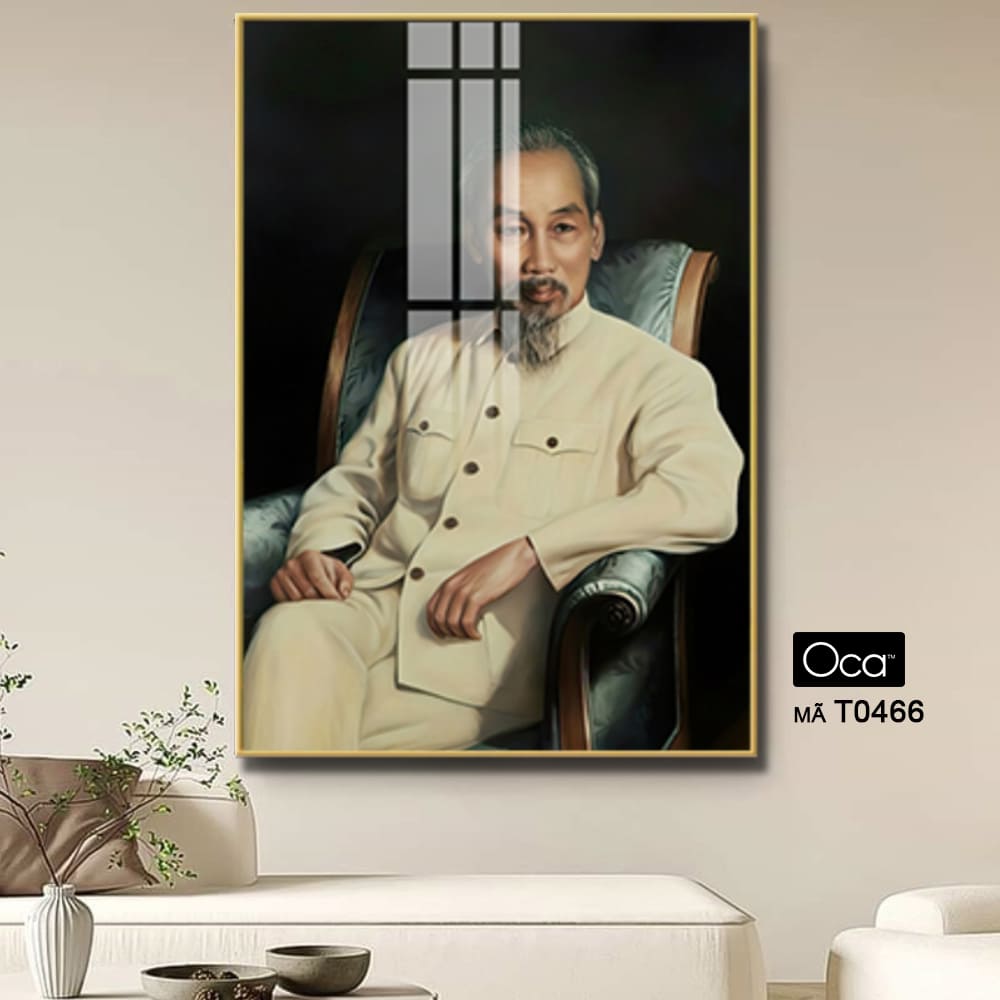 Bức Tranh Chủ tịch Hồ Chí Minh | Khung hợp kim cao cấp | Mã T0466 | Oca - Ảnh 3