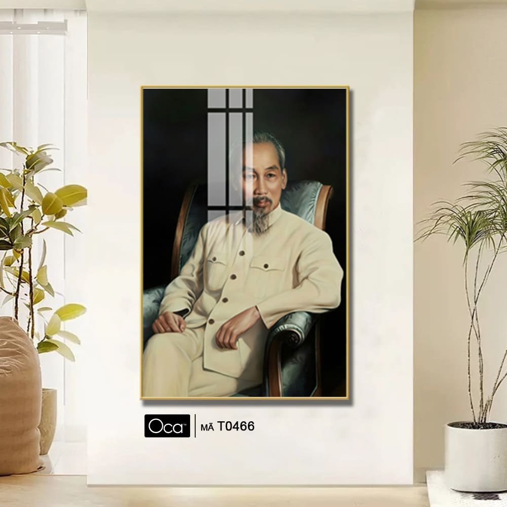 Bức Tranh Chủ tịch Hồ Chí Minh | Khung hợp kim cao cấp | Mã T0466 | Oca - Ảnh 2